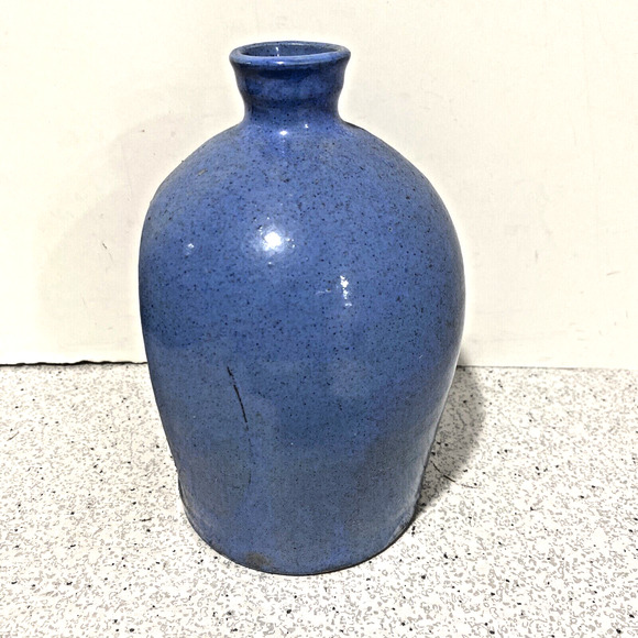 Studio Pottery Candle Holder Wall Sconce Primitive Farmhouse Blue Cottage Decor - Picture 3 of 9